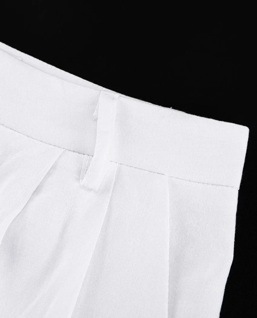 Elegantes Damen Zweiteiler Set Business Casual Ärmellos mit Weitem Bein - Image 11
