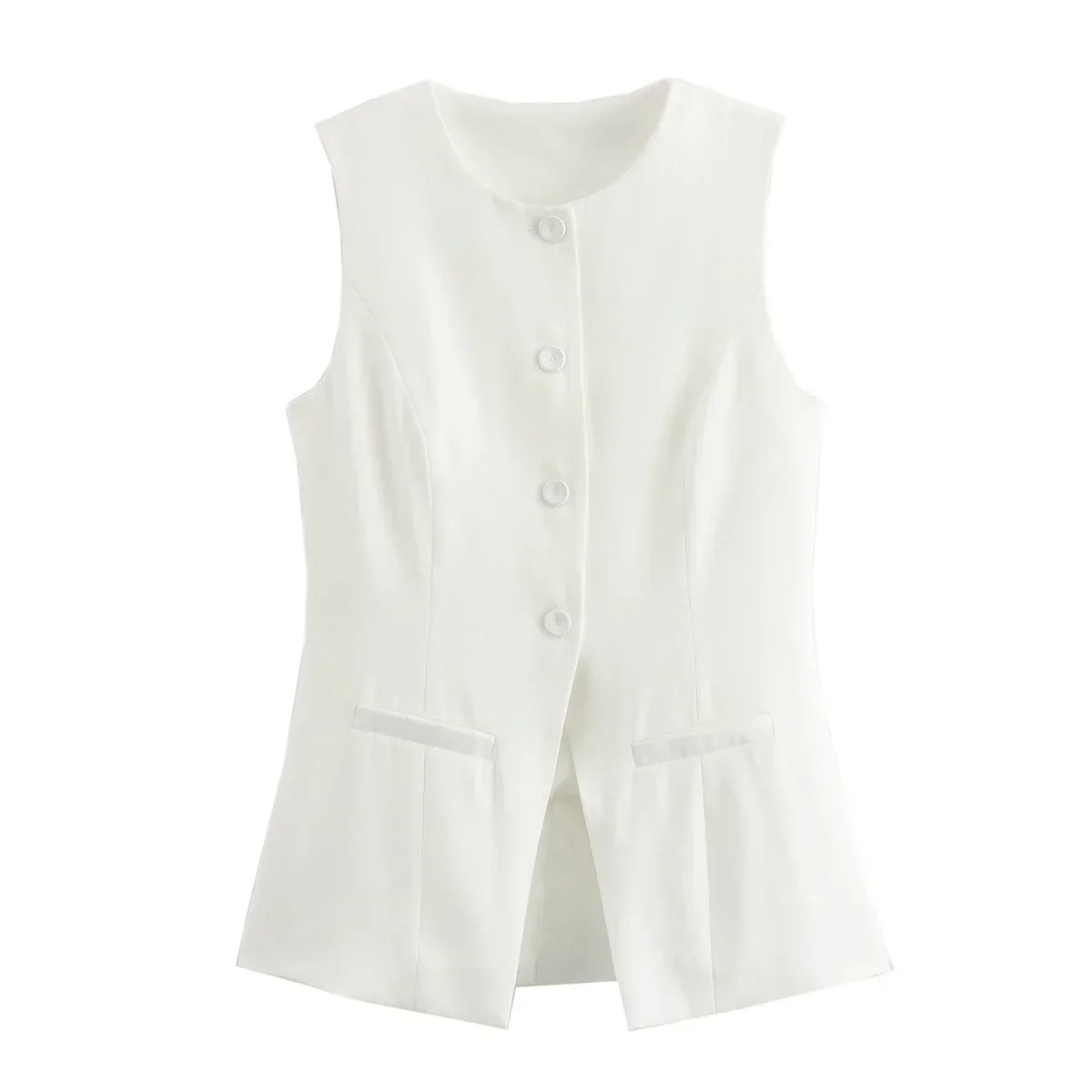 Elegantes Damen Zweiteiler-Set Vintage Kurzarm Knopfleiste - Image 3