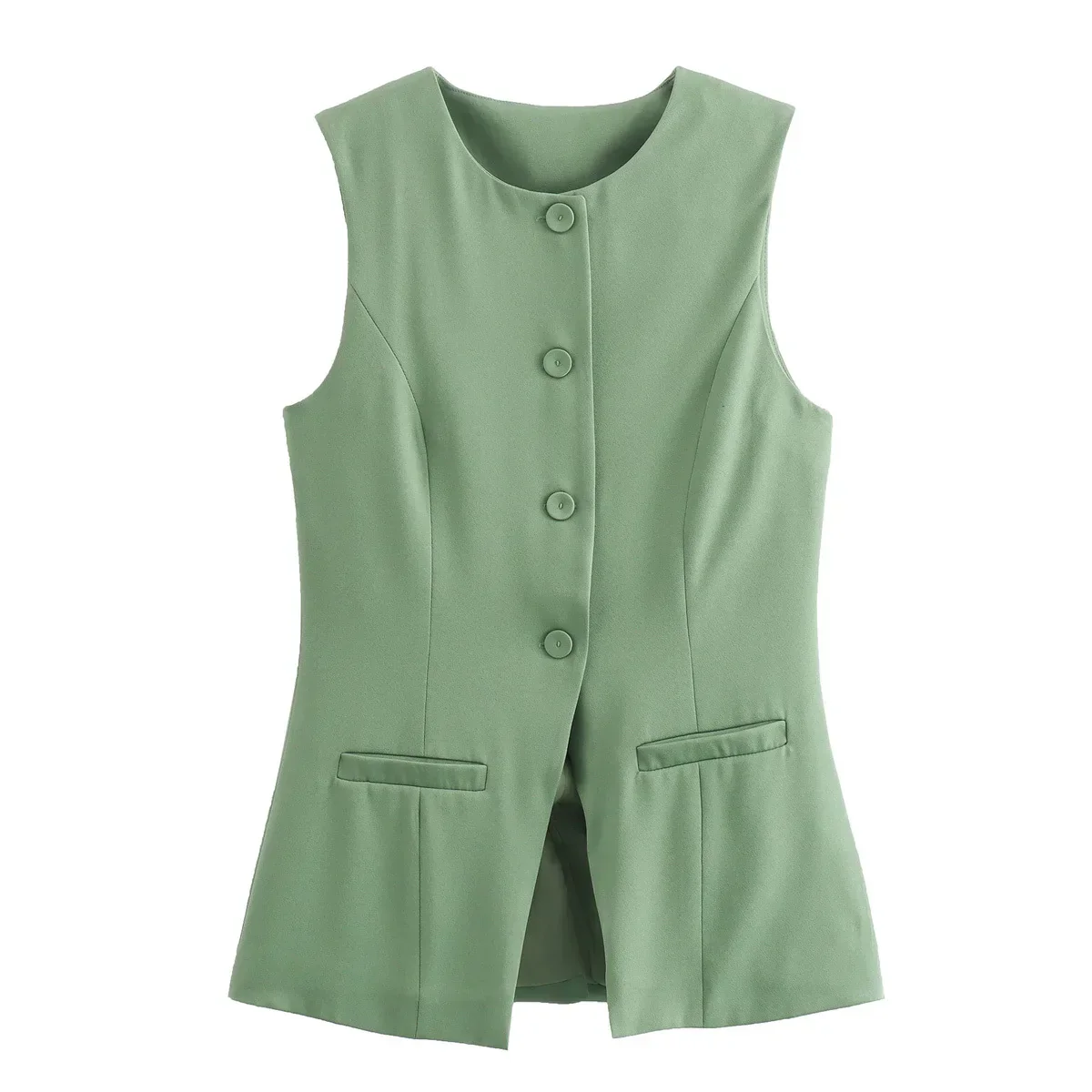 Elegantes Damen Zweiteiler-Set Vintage Kurzarm Knopfleiste - Image 5