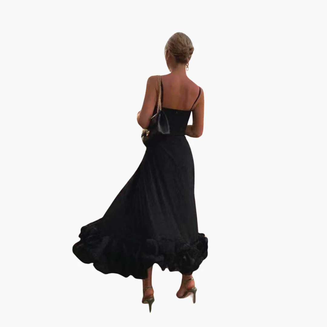 Elegantes fließendes Kleid für Frauen - mit Rüschen am Saum - Image 3
