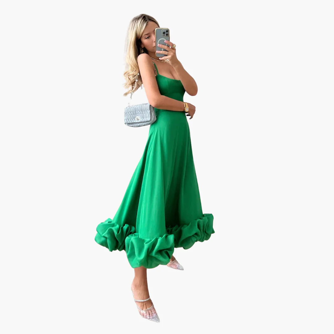 Elegantes fließendes Kleid für Frauen - mit Rüschen am Saum - Image 5