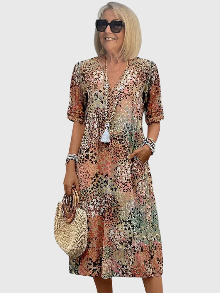 Elegantes florales Midikleid für Frauen - Perfekt für Sommeranlässe - Image 3