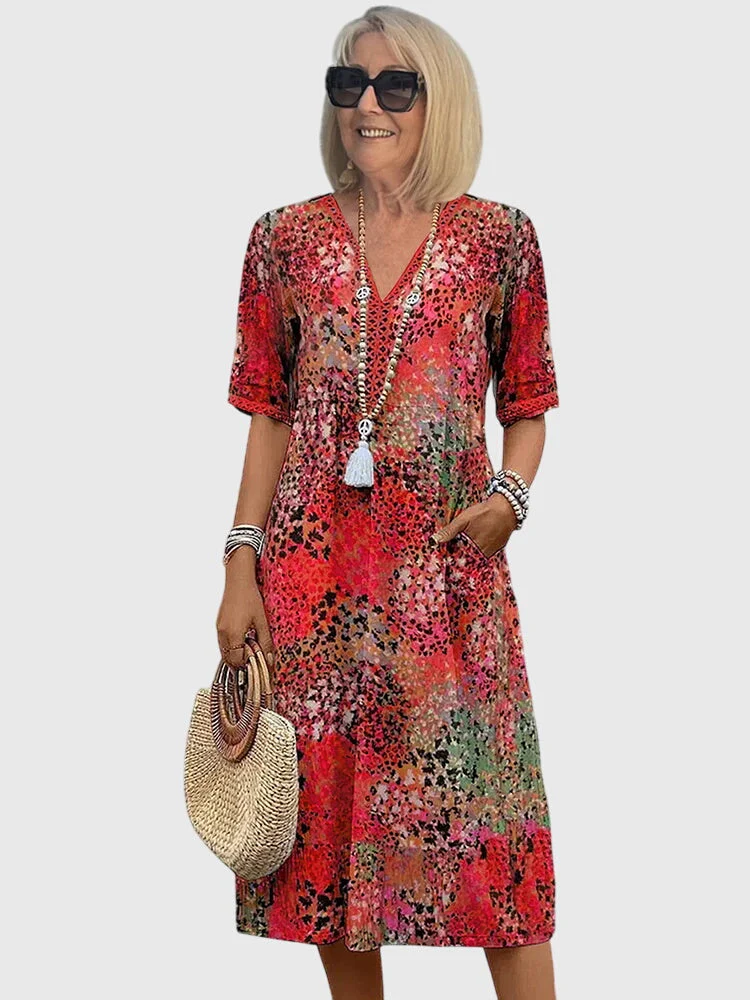 Elegantes florales Midikleid für Frauen - Perfekt für Sommeranlässe - Image 4