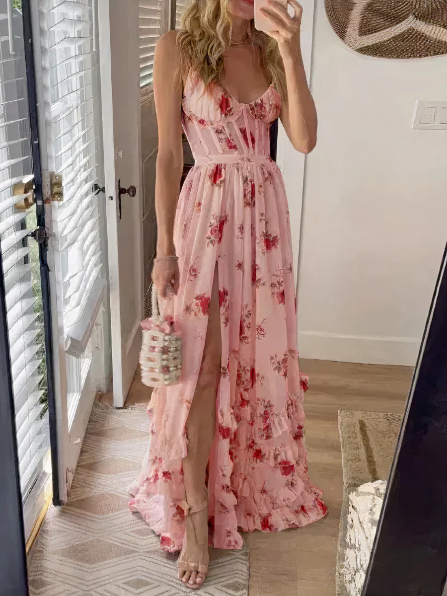 Elegantes geblümtes Korsettkleid für Damen | Maxi - Image 4