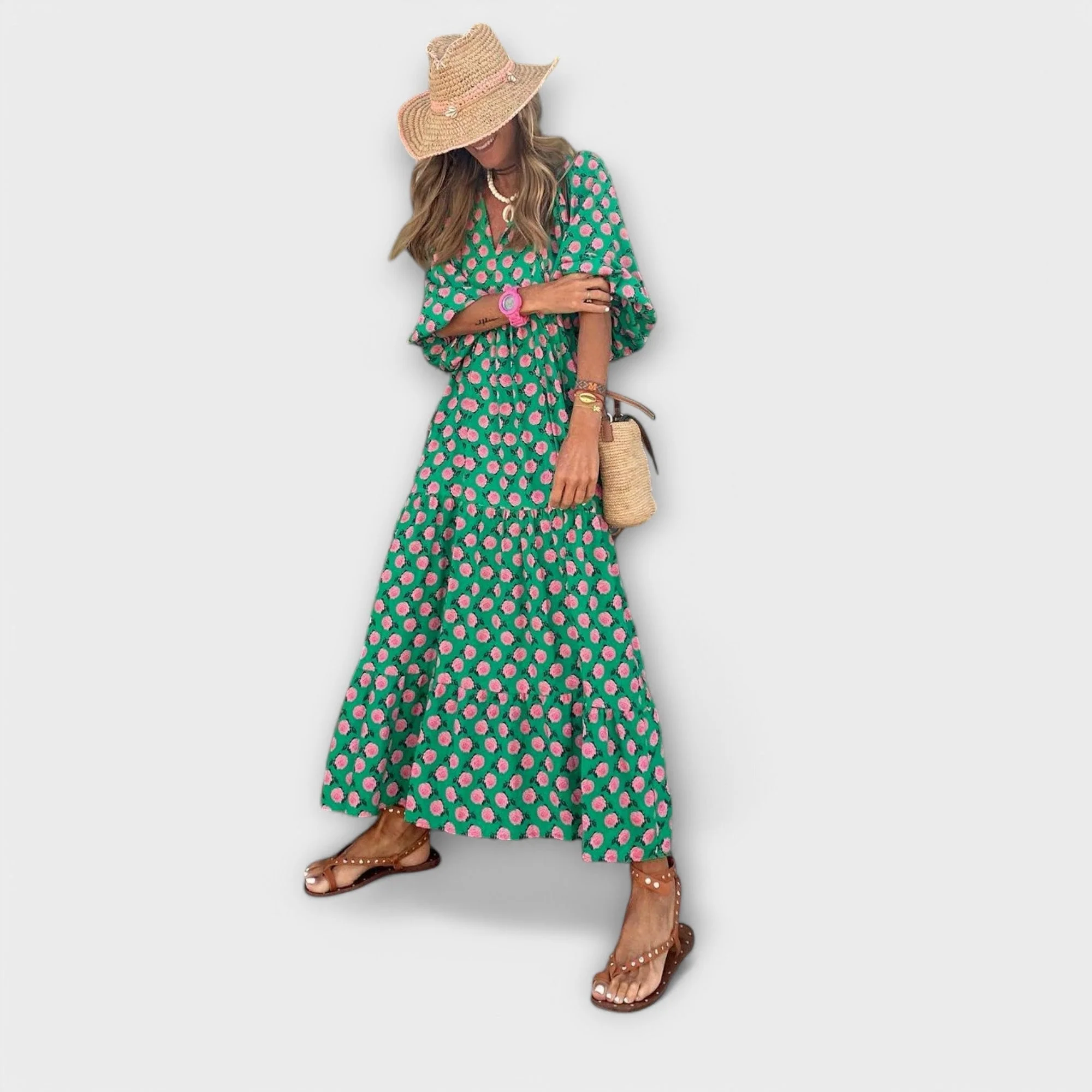 Elegantes geometrisches Maxikleid - Image 3