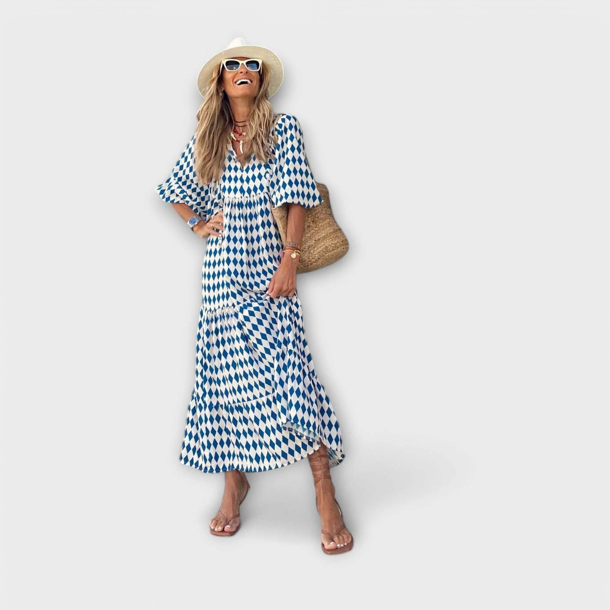 Elegantes geometrisches Maxikleid - Image 4