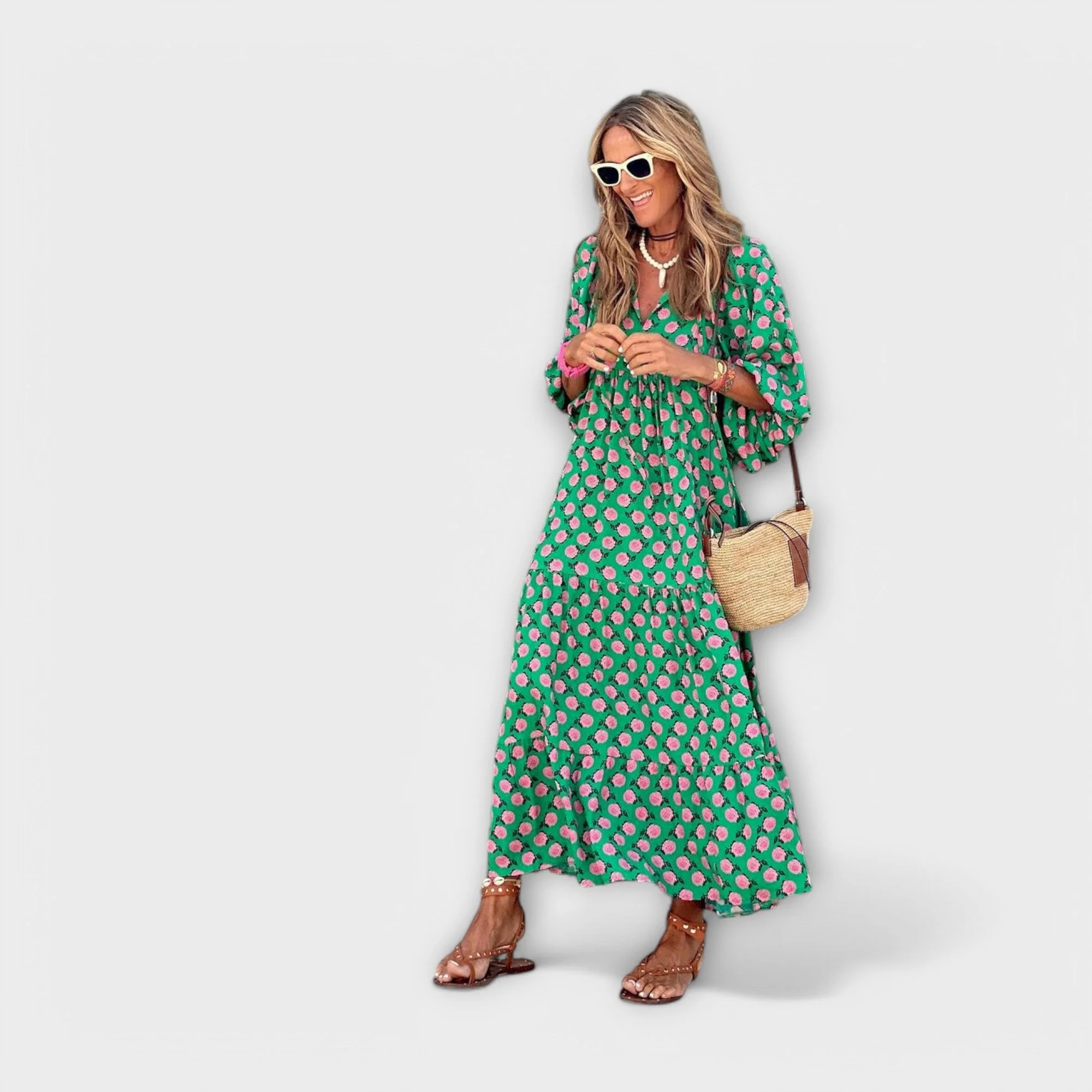 Elegantes geometrisches Maxikleid - Image 8