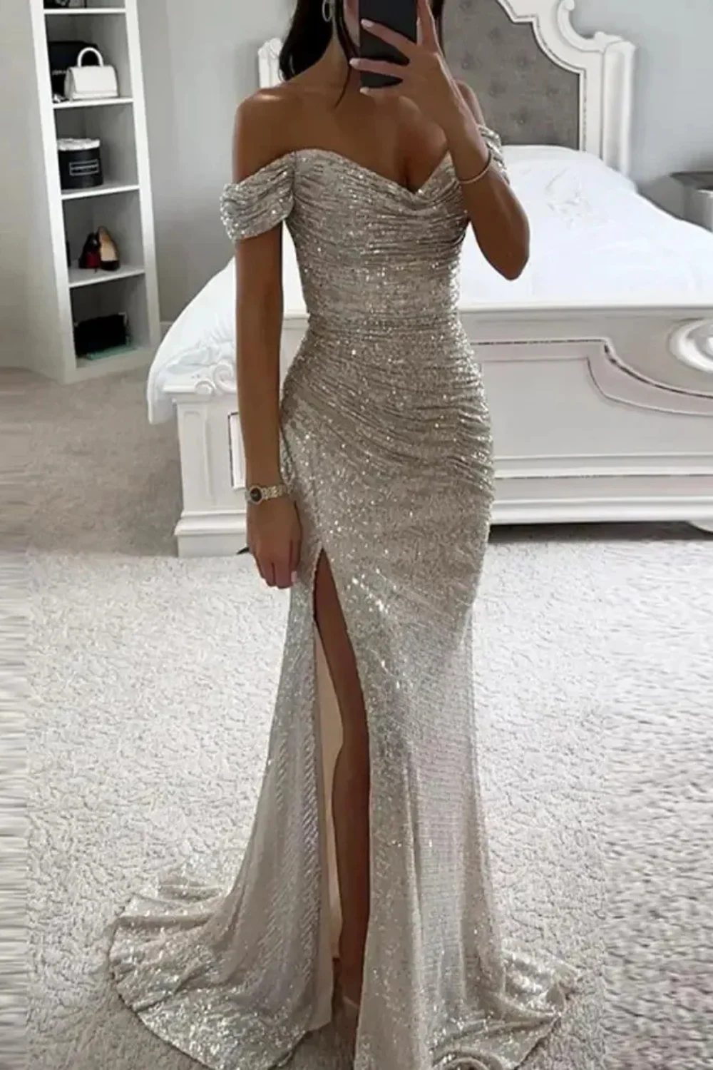 Elegantes Glitzer-Abendkleid für Damen | Maxi - Image 3