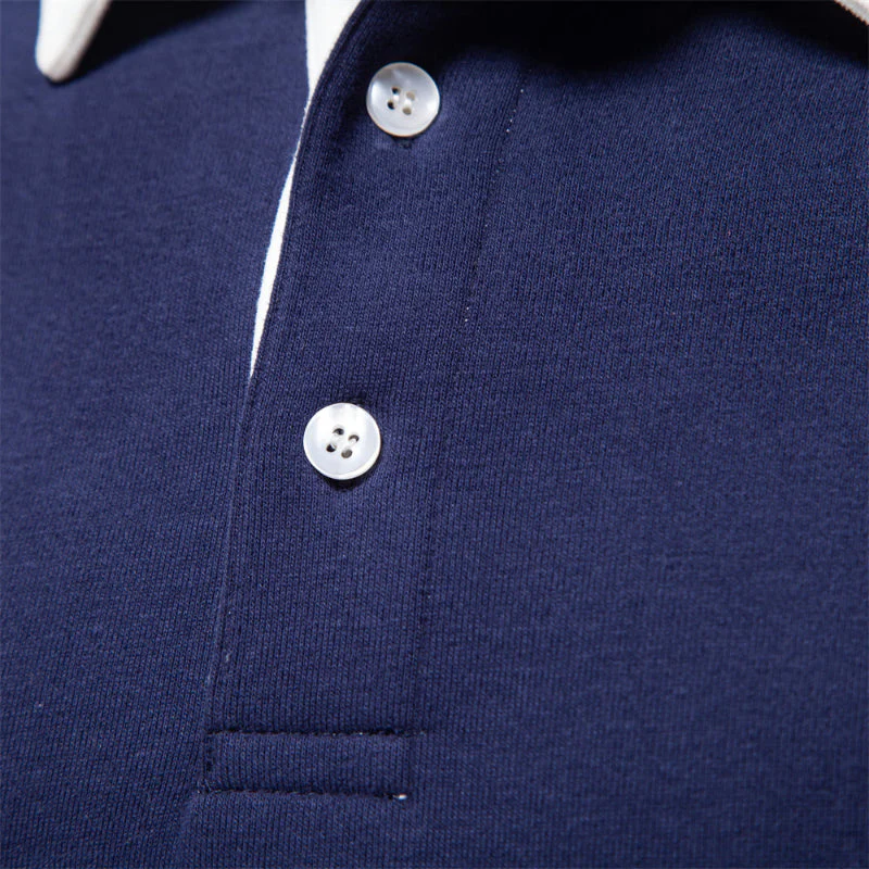 Elegantes Herren-Langarm-Poloshirt – klassischer Kragen für Freizeit und Business - Image 2