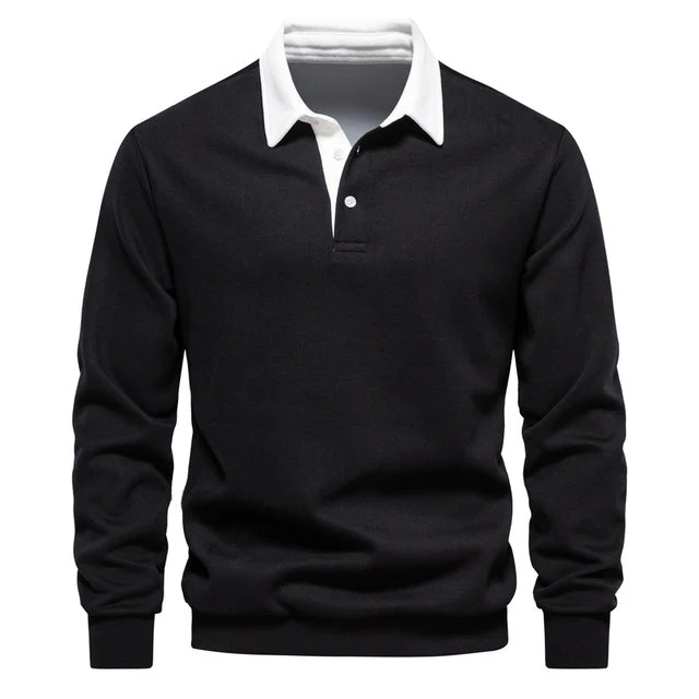 Elegantes Herren-Langarm-Poloshirt – klassischer Kragen für Freizeit und Business - Image 4