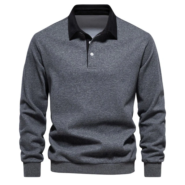 Elegantes Herren-Langarm-Poloshirt – klassischer Kragen für Freizeit und Business - Image 5