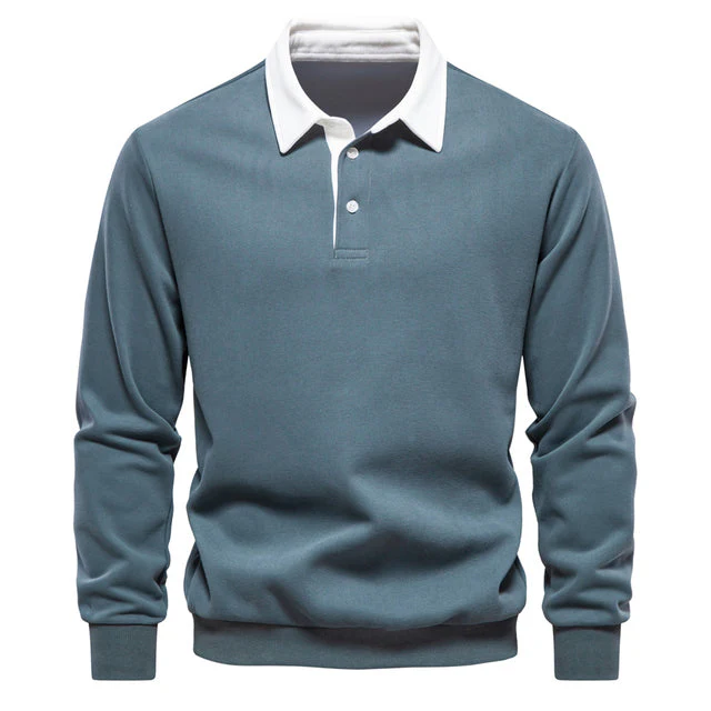 Elegantes Herren-Langarm-Poloshirt – klassischer Kragen für Freizeit und Business - Image 6