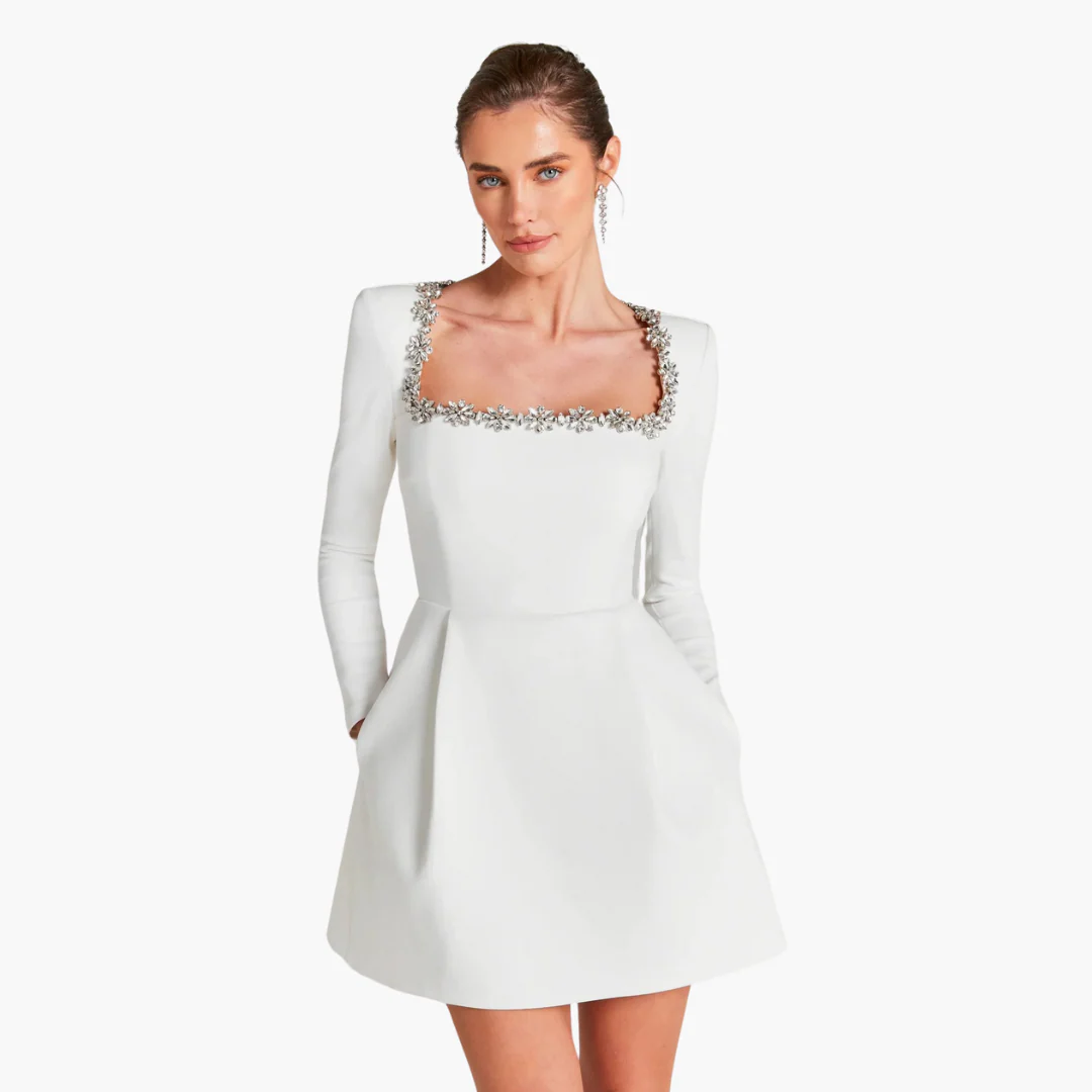 Elegantes Kleid für Damen mit langen Ärmeln und Blumenmuster - Image 5