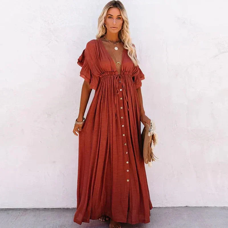 Elegantes langes Bohème-Sommerkleid für Damen | Maxi - Image 2