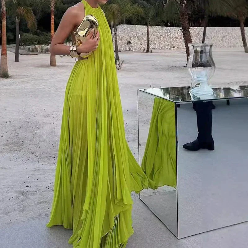 Elegantes langes Neckholderkleid für Damen | Maxi - Image 3
