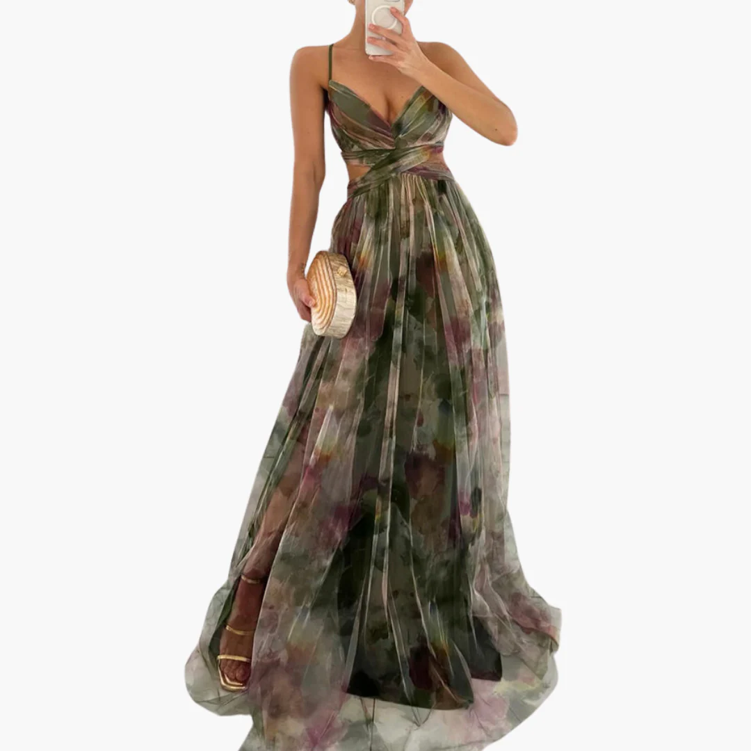 Elegantes Maxikleid für Damen mit - floralem Muster Glamourös - Image 2