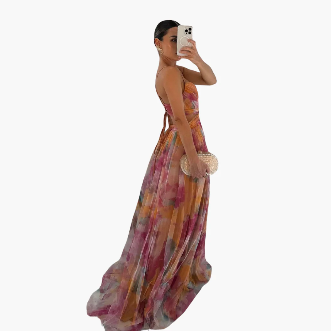 Elegantes Maxikleid für Damen mit - floralem Muster Glamourös - Image 4