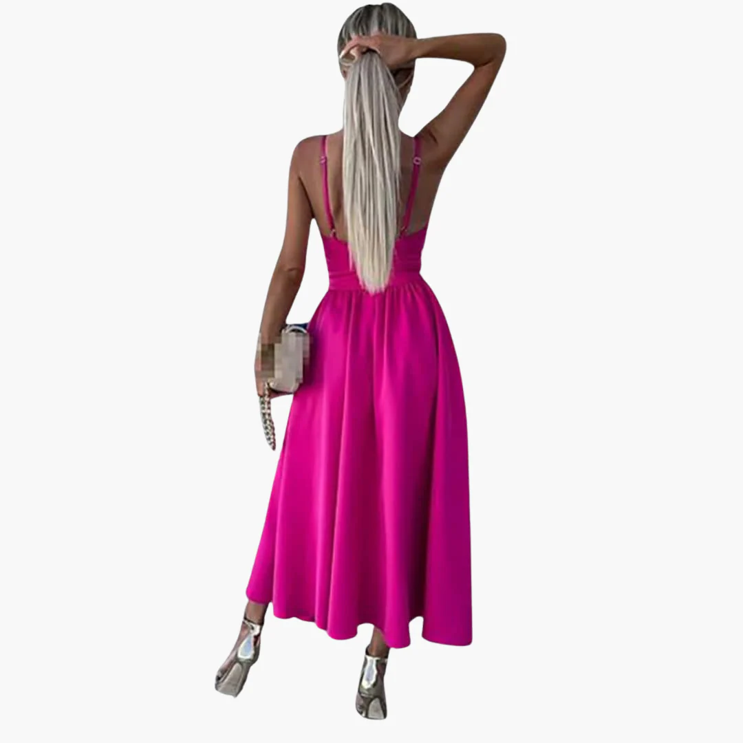 Elegantes Midikleid für Damen – Sommerkleid mit Trägern - Image 4