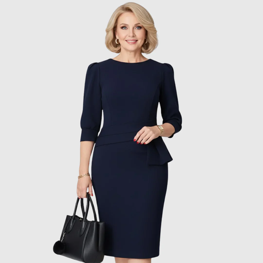 Elegantes Midikleid mit Rüschen für Frauen – Ideal für Herbst und Winter - Image 2