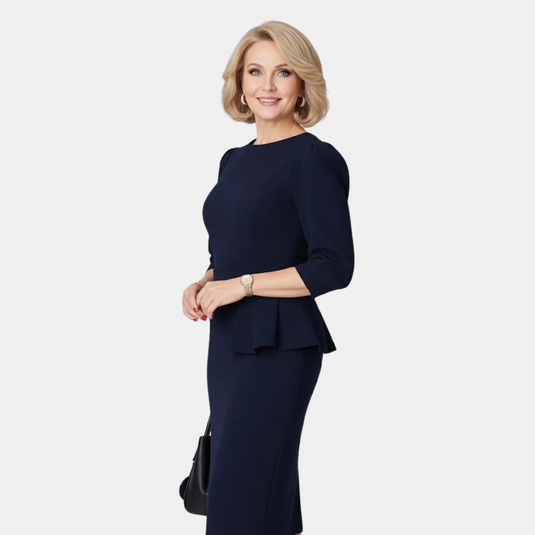 Elegantes Midikleid mit Rüschen für Frauen – Ideal für Herbst und Winter - Image 3