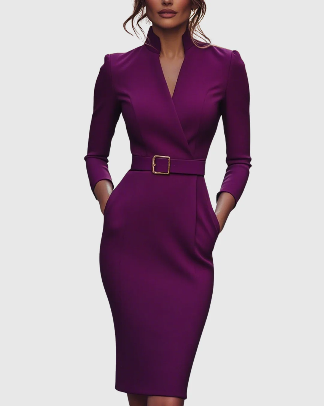 Elegantes Midikleid mit Wickelausschnitt für Damen - Vielseitig und Stilvoll - Image 6