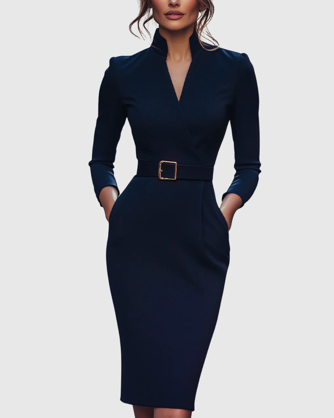 Elegantes Midikleid mit Wickelausschnitt für Damen - Vielseitig und Stilvoll - Image 8