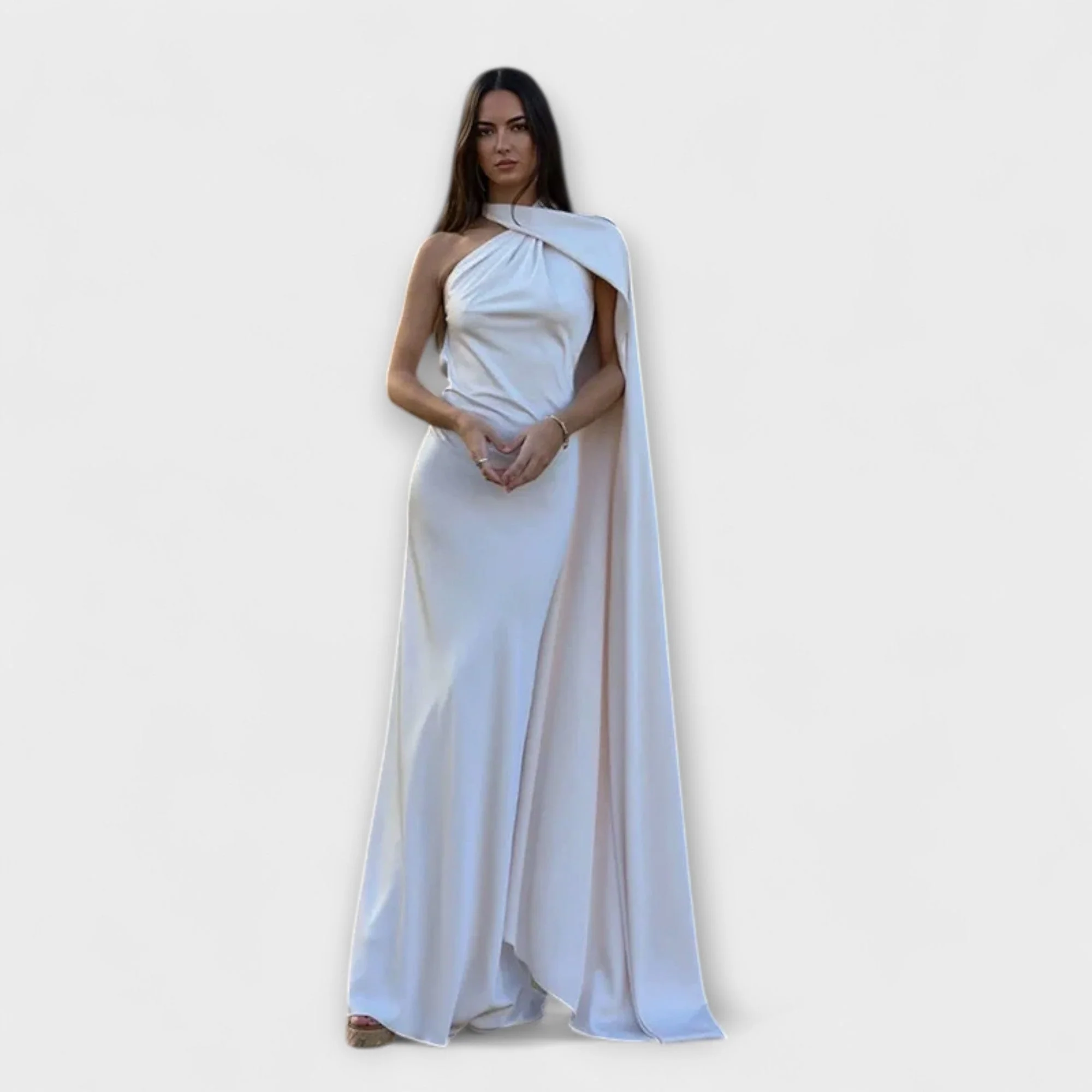Elegantes Off-Shoulder Halter Maxikleid - Image 4