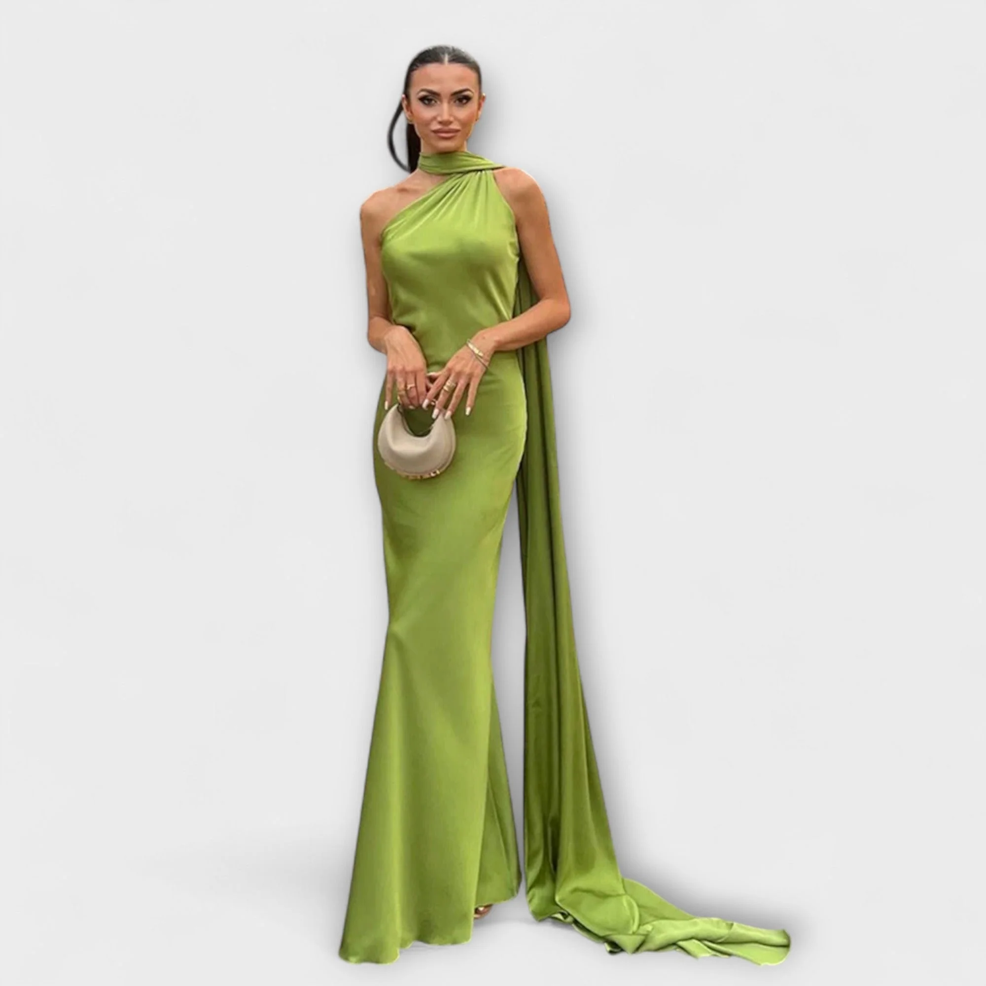 Elegantes Off-Shoulder Halter Maxikleid - Image 5