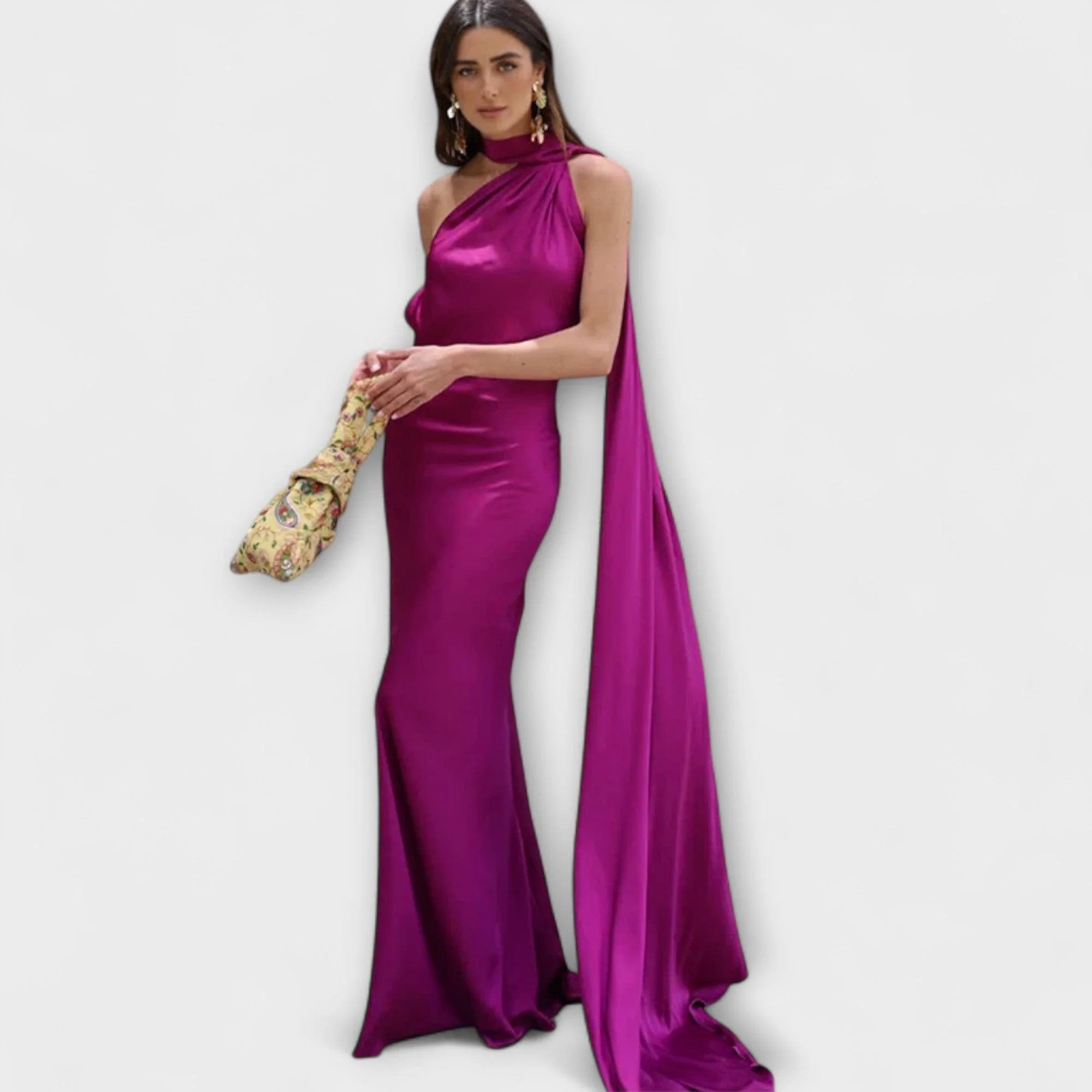 Elegantes Off-Shoulder Halter Maxikleid - Image 6