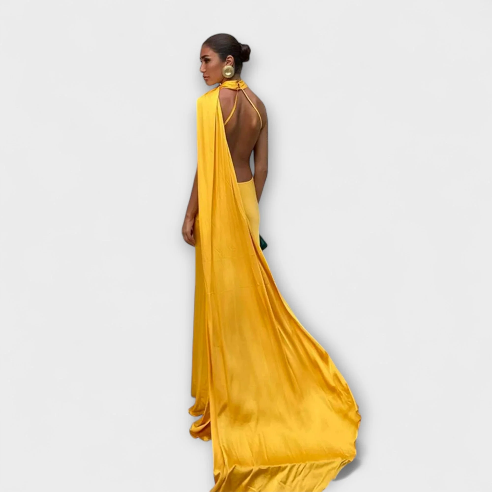 Elegantes Off-Shoulder Halter Maxikleid - Image 7