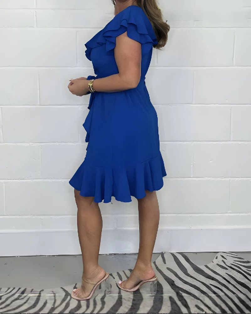 Elegantes Rüschenkleid mit V-Ausschnitt – femininer Look für jeden Anlass - Image 3