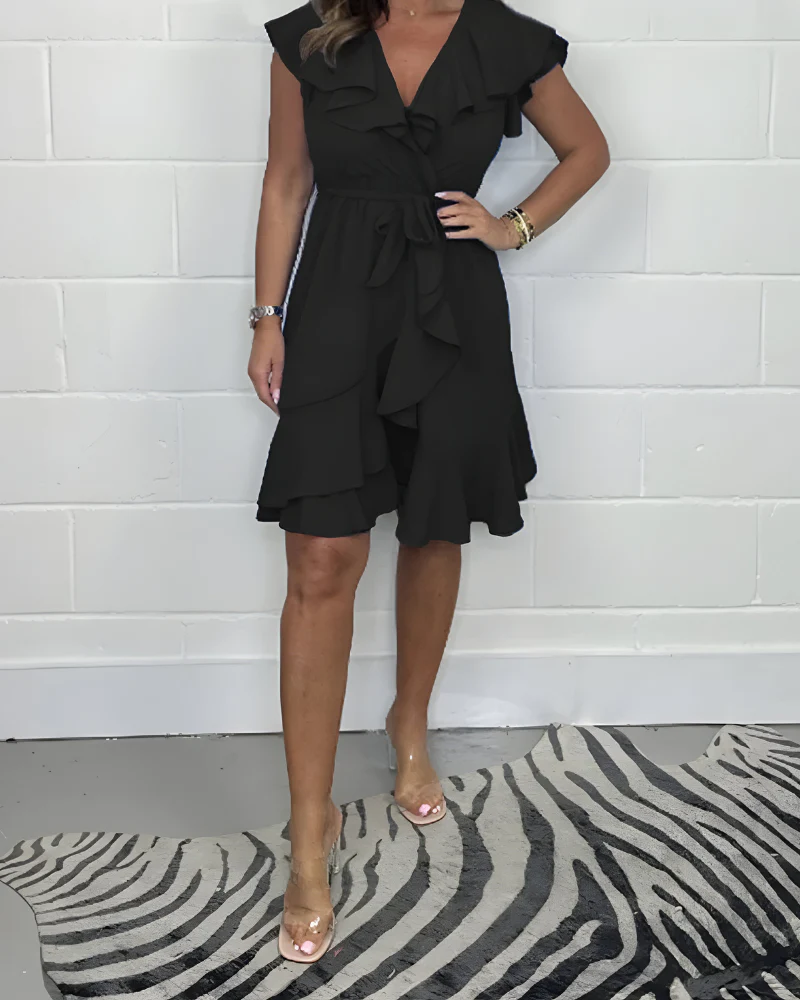 Elegantes Rüschenkleid mit V-Ausschnitt – femininer Look für jeden Anlass - Image 6