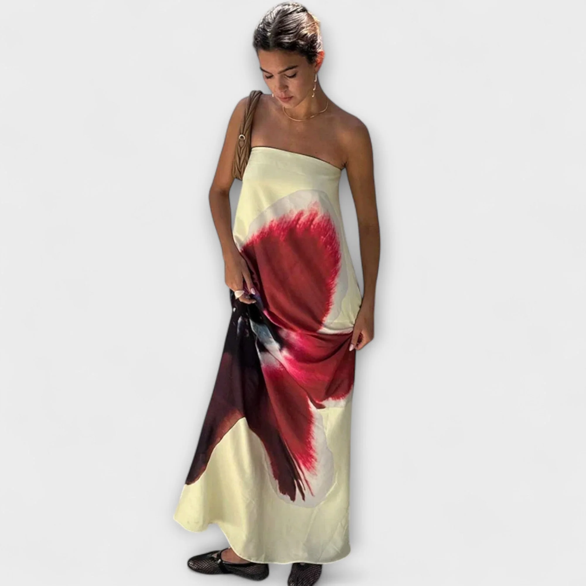 Elegantes schulterfreies ärmelloses Maxikleid - Image 4