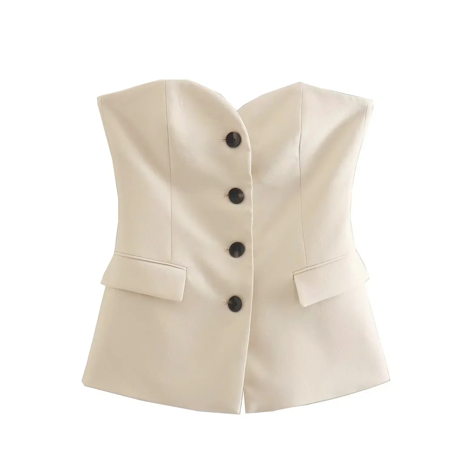 Elegantes Schulterfreies Damen Hosenanzug Set Vintage - Image 13