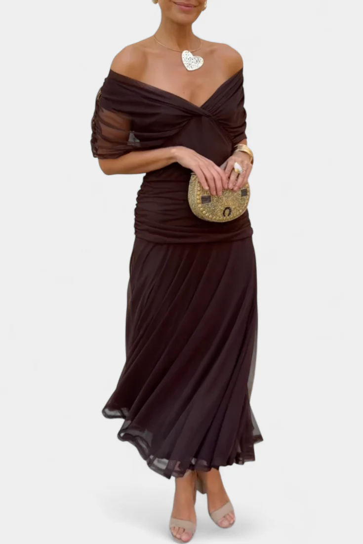 Elegantes Schulterfreies Langes Abendkleid für Frauen – Zeitlose Eleganz für Besondere Anlässe - Image 4