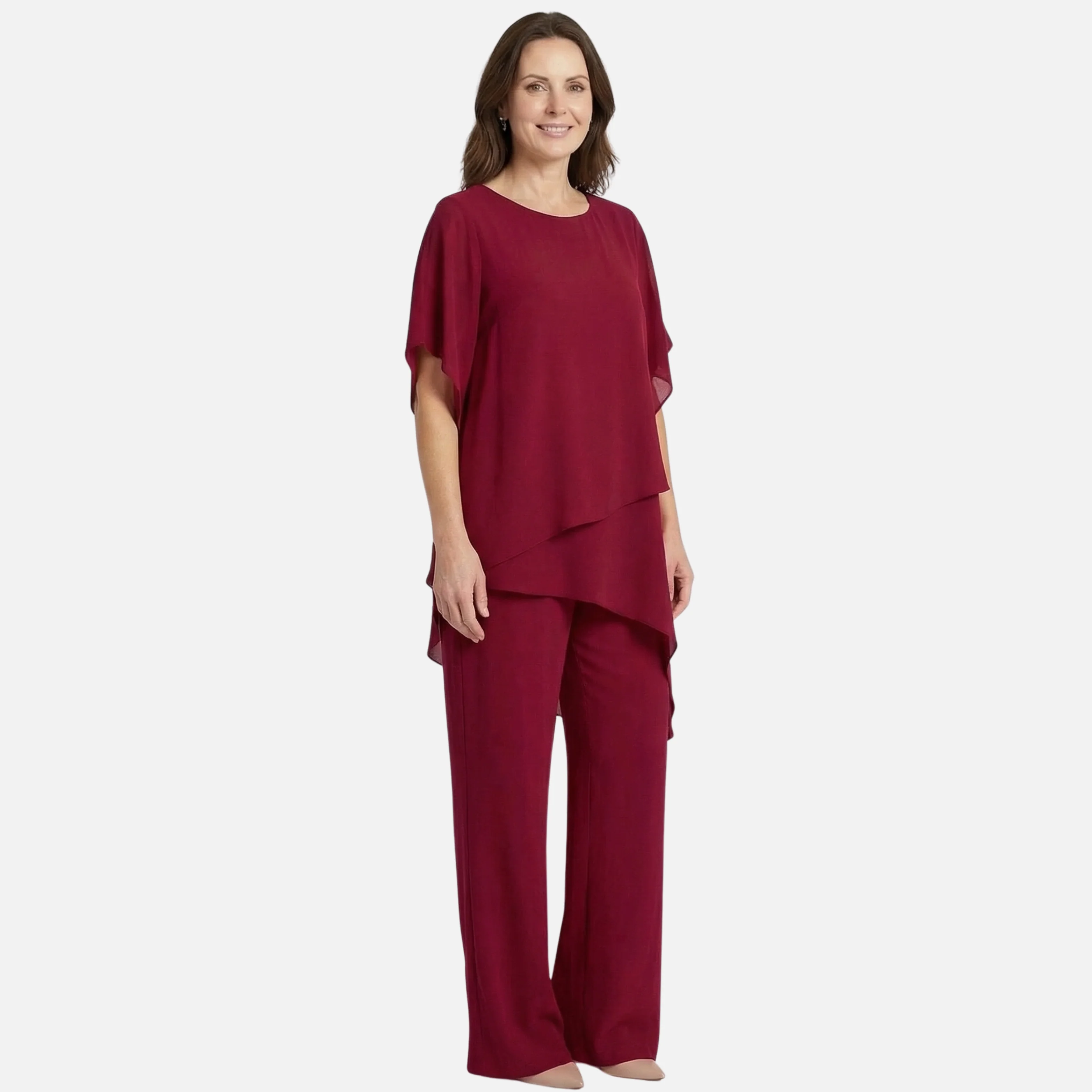 Dörte | Damen Elegantes Set Drapierte Palazzo-Hose Oberteil – Palazzo Set Elegant - Image 2