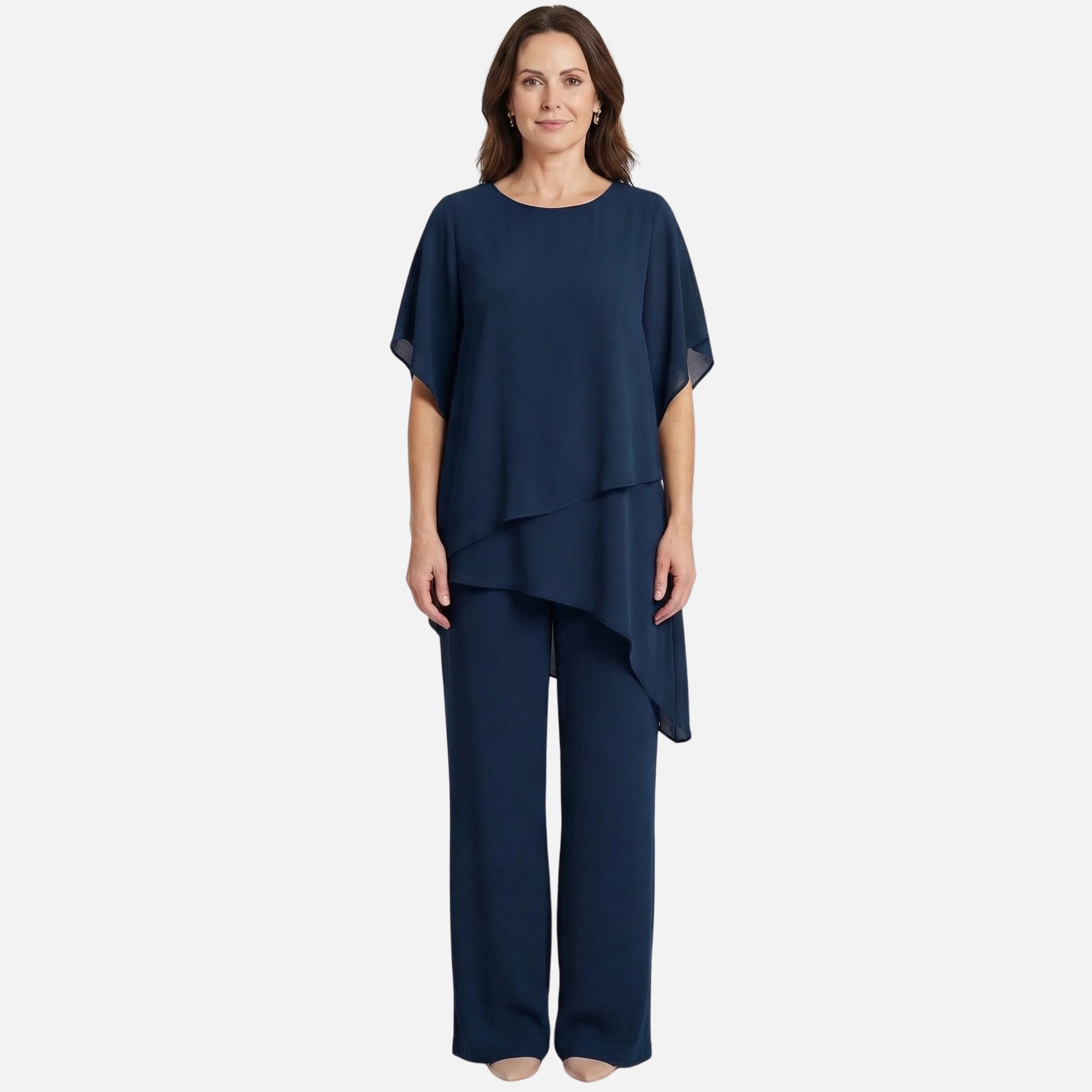 Dörte | Damen Elegantes Set Drapierte Palazzo-Hose Oberteil – Palazzo Set Elegant - Image 3
