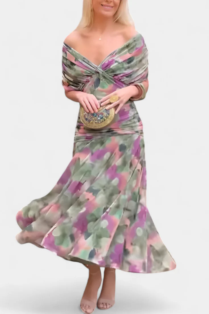 Elegantes Sommerkleid für Frauen mit V-Ausschnitt und Blumenmuster - Image 9