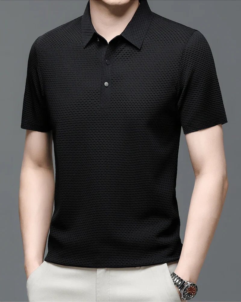 Elegantes strukturiertes Poloshirt für Herren | Kurzarm - Image 11