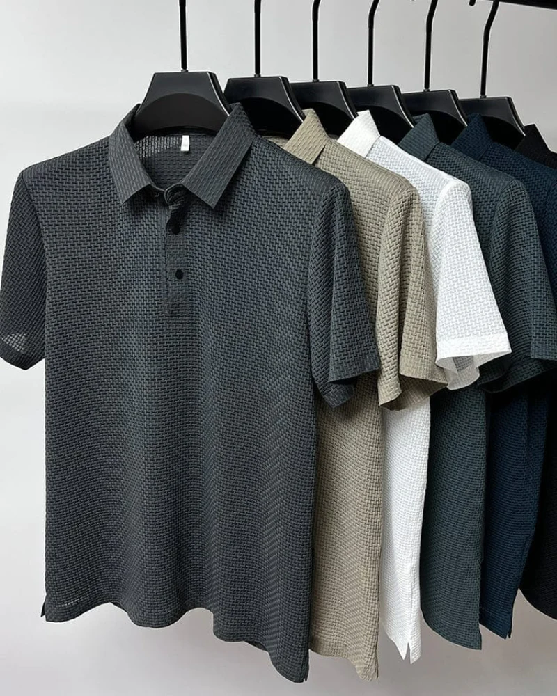 Elegantes strukturiertes Poloshirt für Herren | Kurzarm - Image 13