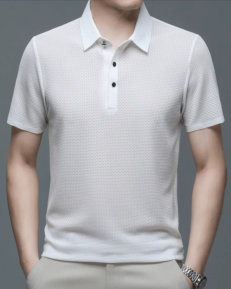 Elegantes strukturiertes Poloshirt für Herren | Kurzarm - Image 5