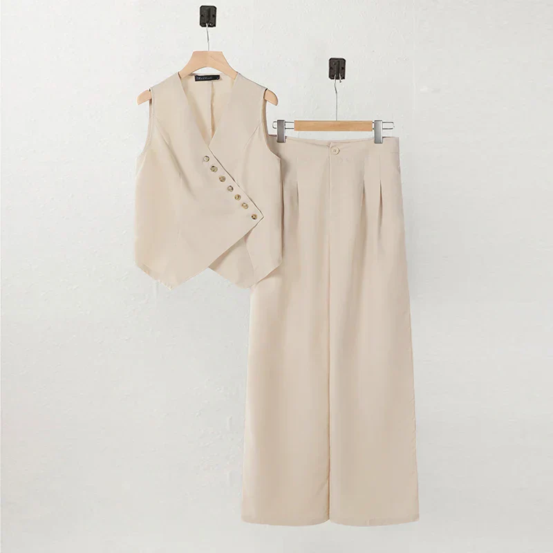 Elegantes Vintage Damen Zweiteiler Set mit weitem Bein - Image 12
