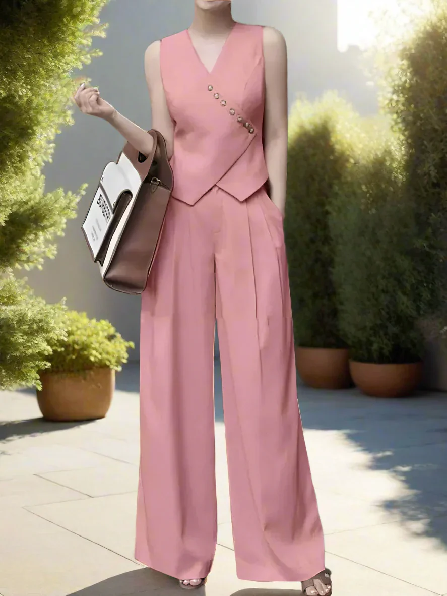 Elegantes Vintage Damen Zweiteiler Set mit weitem Bein - Image 13