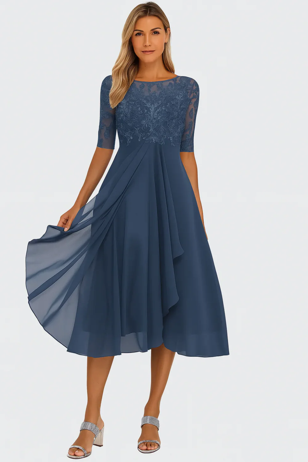 Elegantes Vintage Hochzeitsgastkleid für Damen | Midi - Image 3