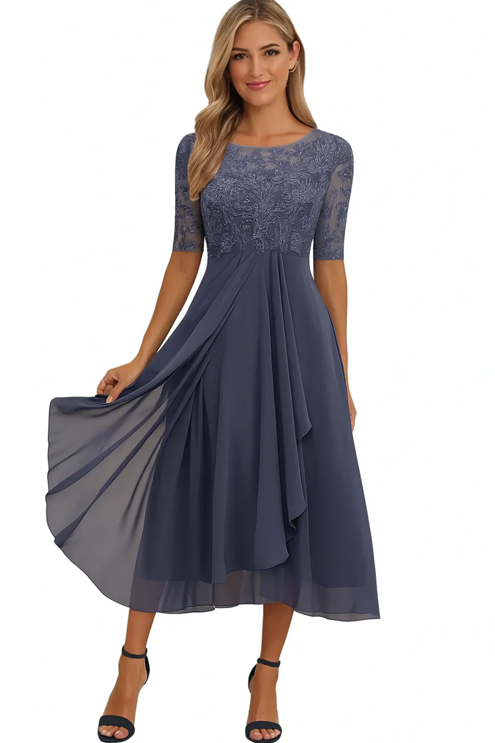 Elegantes Vintage Hochzeitsgastkleid für Damen | Midi - Image 4