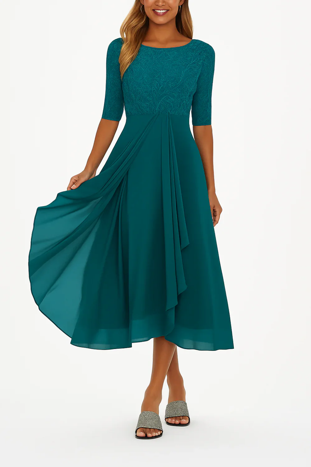 Elegantes Vintage Hochzeitsgastkleid für Damen | Midi - Image 5