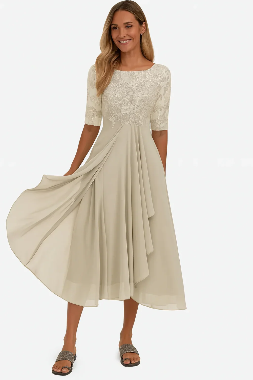Elegantes Vintage Hochzeitsgastkleid für Damen | Midi - Image 6
