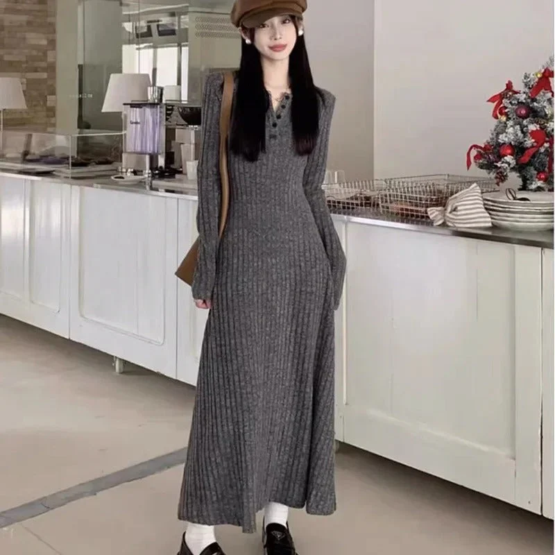 Elegantes Vintage-Strickkleid für Damen - Image 2