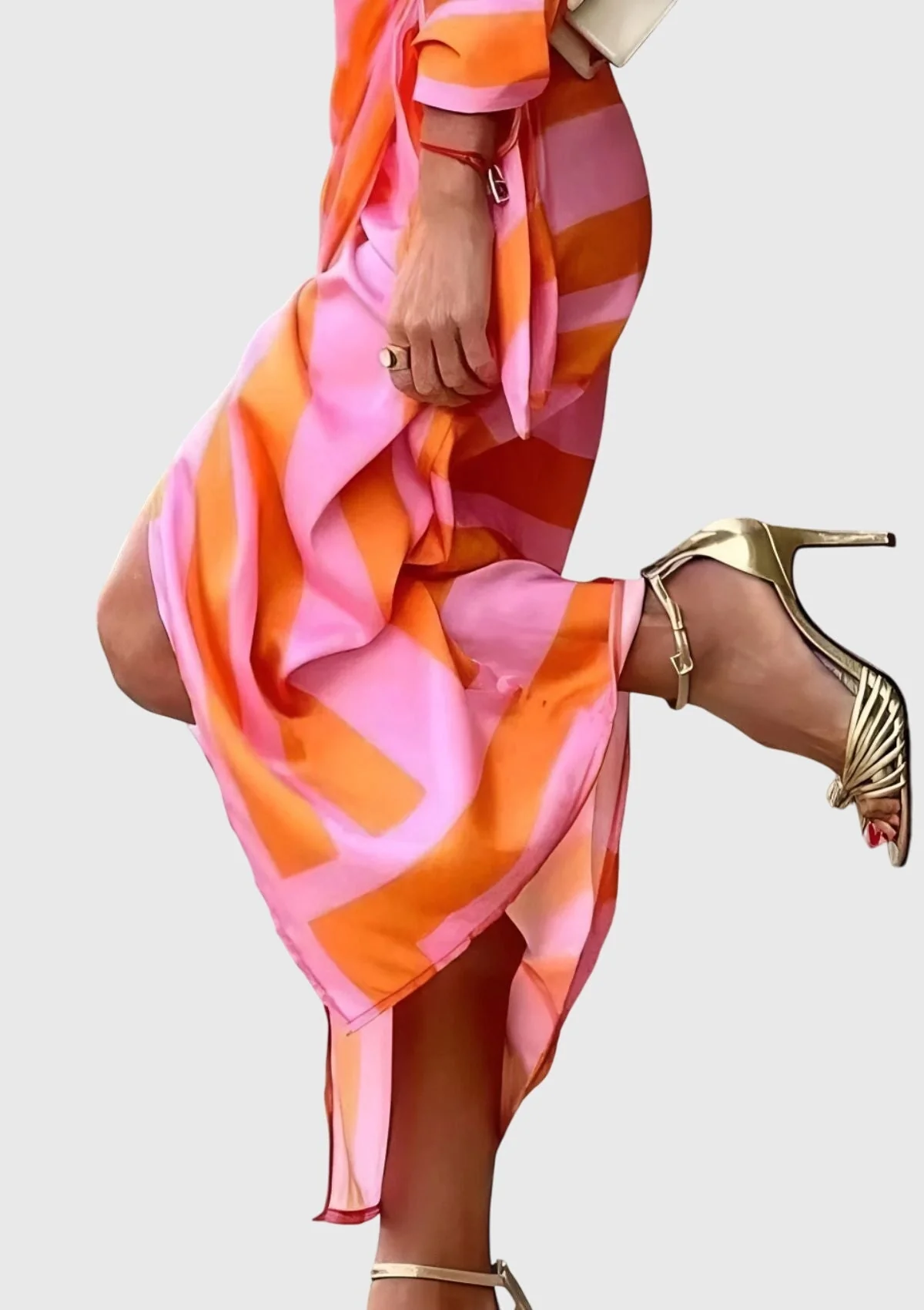 Elegantes Wickelkleid für Frauen – Stilvolles Sommerkleid mit modernem Druck - Image 3