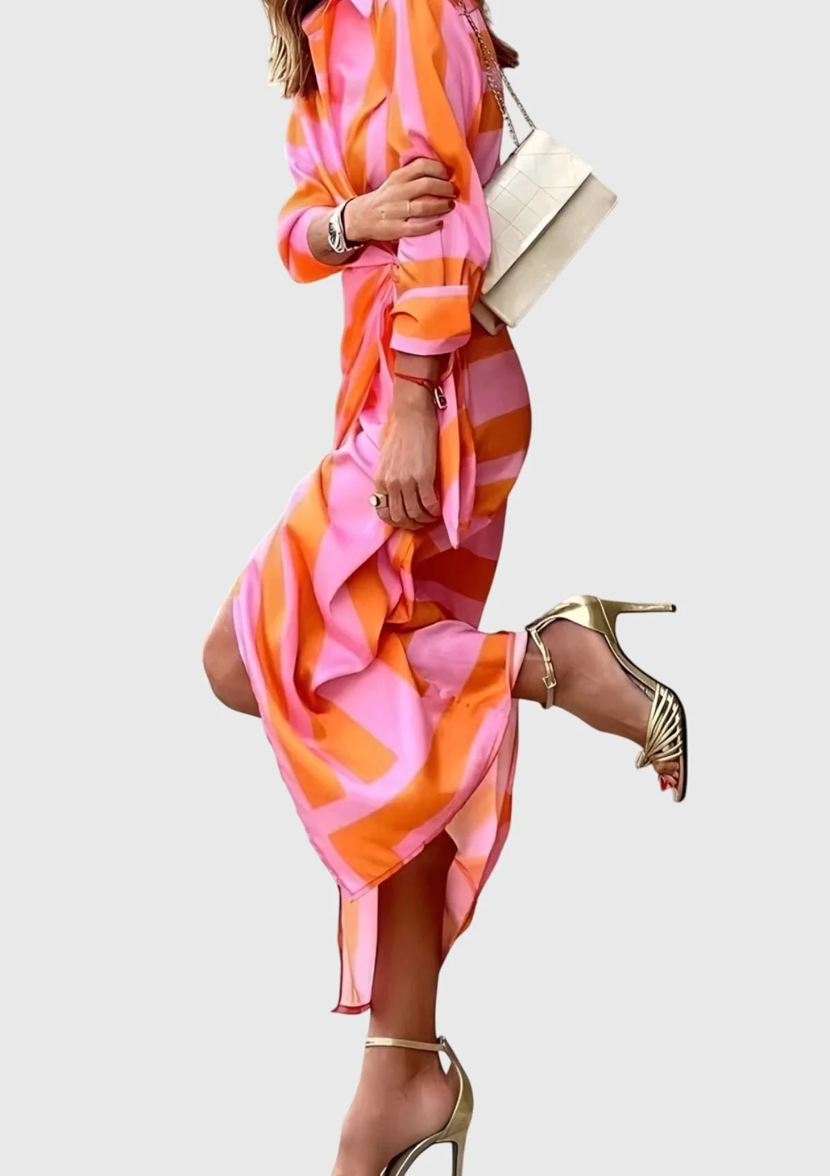 Elegantes Wickelkleid für Frauen – Stilvolles Sommerkleid mit modernem Druck - Image 7